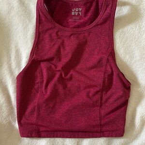 Pink heathered work our tank top with cut out in the back